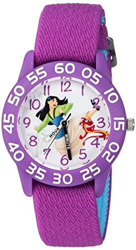Disney Princess Kids' Plastic Time Teacher Analog Quartz Nylon Strap Watch