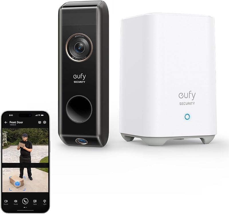 eufy Security S330 Video Doorbell Battery Dual Cam 2K HD Local Storage No Fee