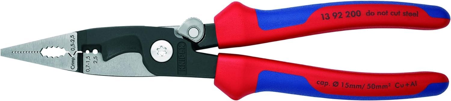 KNIPEX Pliers for Electrical Installation with Multi-Component Handles 200 mm, 13 92 200