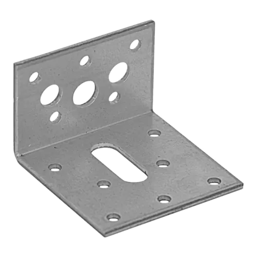 60mm x 40mm x 60mm Galvanised Adjustable Angle Brackets for Wood 2.5mm Thick Timber Steel - Zinc Plated Steel KR2 (Pack of 20) K13AB