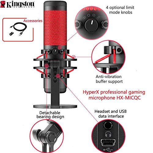 HYPERX Latest Quadcast USB Condenser Microphone Bundled with