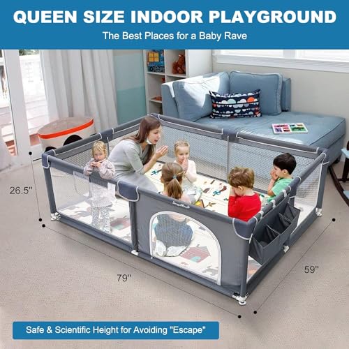 Joywithu Baby Playpen with inch Soft Foldable Mat 79