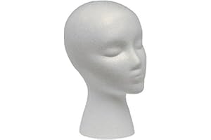 Female Styrofoam Mannequin Head Model - Wig/Hat Display Stand - Art Work Painting Novelty - Foam White by LIAMTU