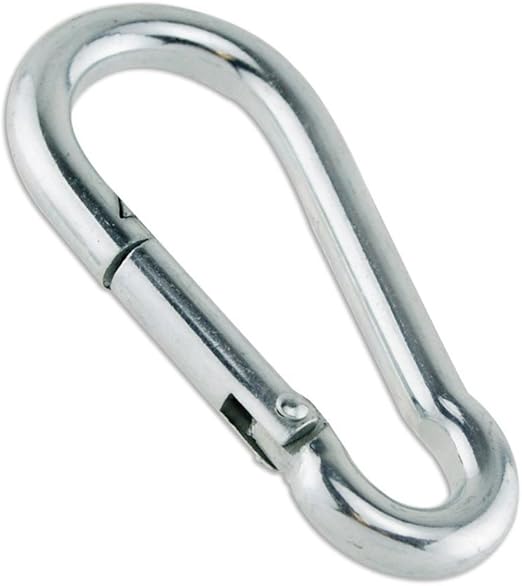 10 Moschettoni In Acciaio Inox 304 M8 - 80 Mm Per Chiavi, Campeggio E Attrezzatura Outdoor