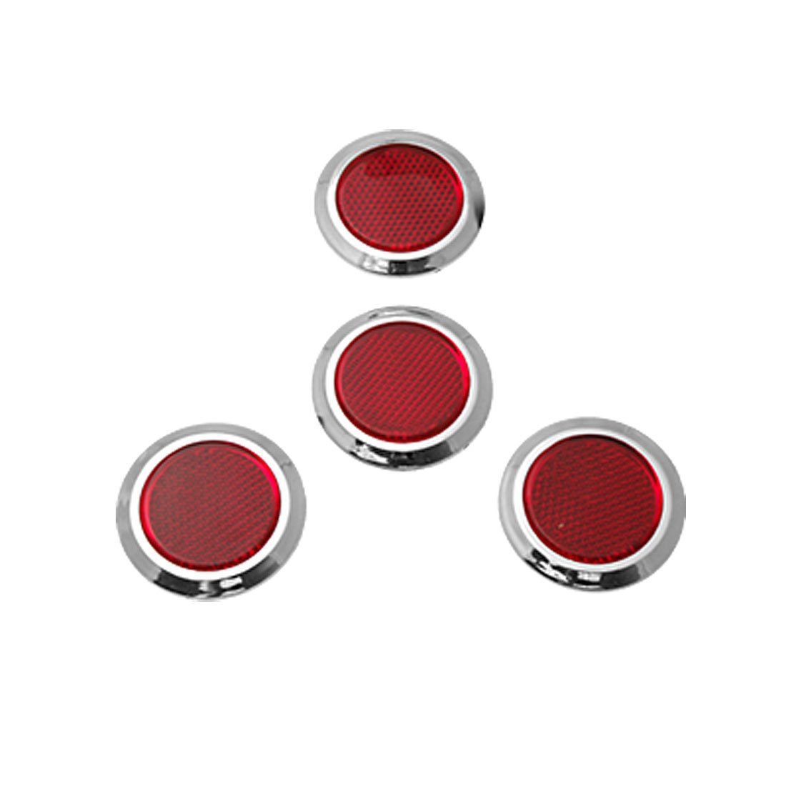 sourcing map 4 Pieces Red Round Car Reflector Set (HL-3003)