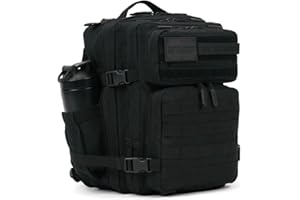 WOLFpak 25L Athletic Gym Backpack - Durable 1000D Waterproof Oxford Material with MOLLE Webbing, Laptop Pocket & Dual Cup Holders, Durable Fitness/Travel/Military Daypack (Nightshade Edition)