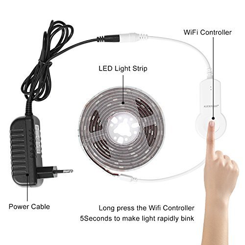 LED Strip Lights, 6.5ft Smart WiFi LED Tape Lights, flexibly Expandable