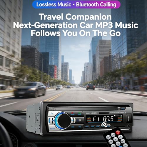 Chasinglee Autoradio Bluetooth - 1 DIN - 2x60W - Funzione AUX, lettore MP3 e doppia porta USB, suono stereo FM, chiamate in vivavoce, uscite RCA, tasti illuminati RGB, iOS e Android
