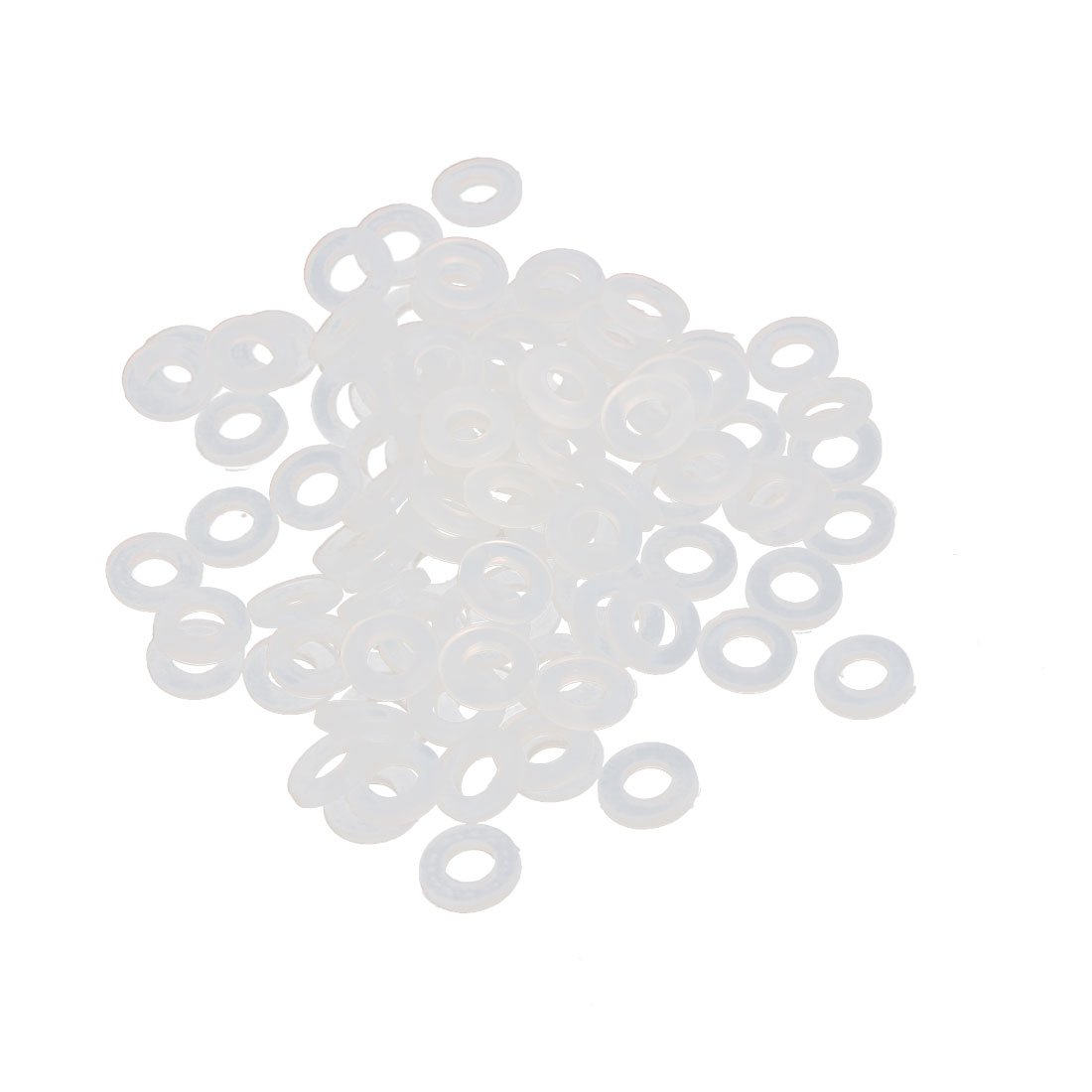 sourcingmap Nylon Flat Washers 6mm OD 3mm ID 1mm Thickness Sealing Gasket for Faucet Pipe Water Hose, Clear, Pack of 100