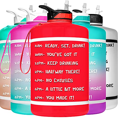 HydroMATE 1 Gallon Motivational Water Bottle with Time Marker Large BPA