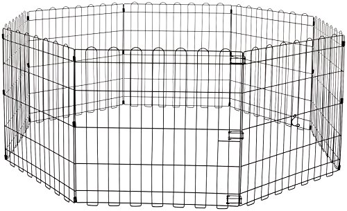 AmazonBasics Foldable Metal Pet Exercise and Playpen, 24