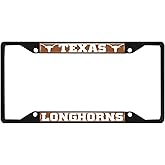 FANMATS 31284 Texas Longhorns Metal License Plate Frame Black Finish