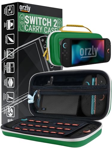Orzly Tragetasche für die Nintendo Switch 2 (2025) Konsole, 7,9 Zoll Bildschirmschutz, Hartschalenetui mit intelligenter Aufbewahrung für Zubehör und Spiele, Ta