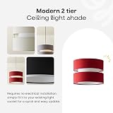 MiniSun Modern 2 Tier Ceiling Light Shade Grey 26cm Pendant view 2