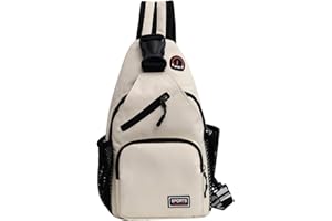 Brymthy Sling Backpacks Chest Shoulder Crossbody Purse Surper Light Handbag for Travel Running Cycling for Men (White 2)