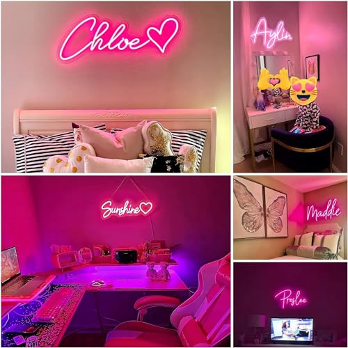 Personalised LED Light Signs, Custom Neon Signs, Custom Neon Sign for Wall Decoration, Personalised Luminous Signs, Light Signs for Wedding, Birthday (26 cm - 152 cm Length)