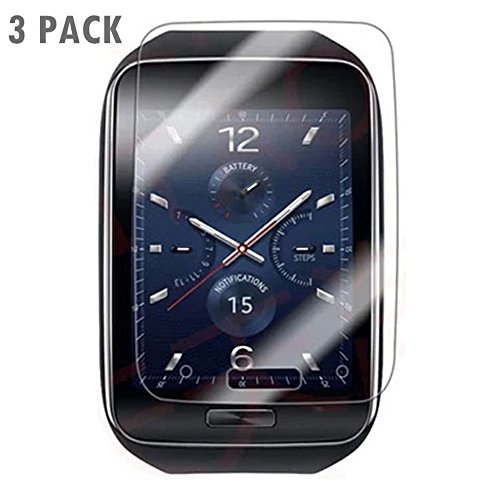 for Gear S Screen Protector, [3-Pack] HD Clear Soft Smart Watch Screen Protector Compatible for Samsung Gear S Flexible Full Coverage Invisible HD Clear Anti-Bubble Anti-Scratch Film