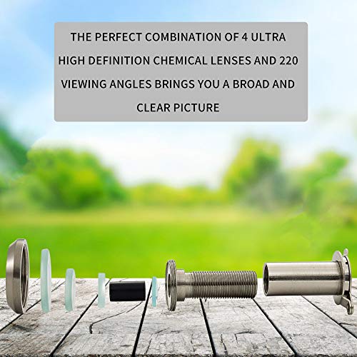 Safety Door Viewer Peephole Eyes – Door Eyehole 220 Degrees Wide HD Field of View, Mounting Hole Diameter 0.55”, for 1.34\