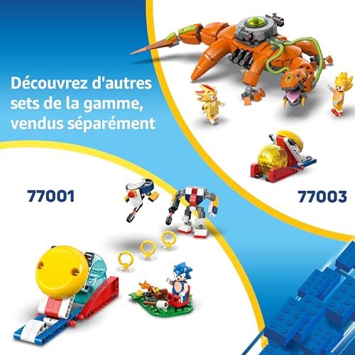 Sonic The Hedgehog Cyclone Contre Metal Sonic - Jeu de Construction avec Jouet Robot Collector et 2 Personnages du Jeu vidéo Dont Tails - Idée Cadeau pour garçons, Filles et Fans dès 8 Ans 77002