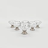 YEMCHI 6 Pack Crystal Glass Cabinet Knobs Brushed