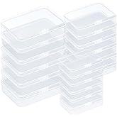 IBEQUEM 18Pcs Clear Plastic Beads Storage Containers Box with lid, Mixed Sizes Mini Clear Plastic Bead Storage Containers Box