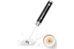 Maestri House Rechargeable Milk Frother, LunaFro NS Handheld Electric Foam Maker Waterproof Detachable Stainless Steel Whisk Drink Mixer Foamer for Lattes, Cappuccino, No Stand