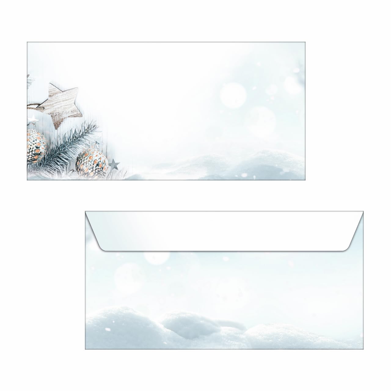 SIGEL DU312 Envelopes with Christmas pattern, Blue and White, DL size (11 x 22 cm), 25 Pieces