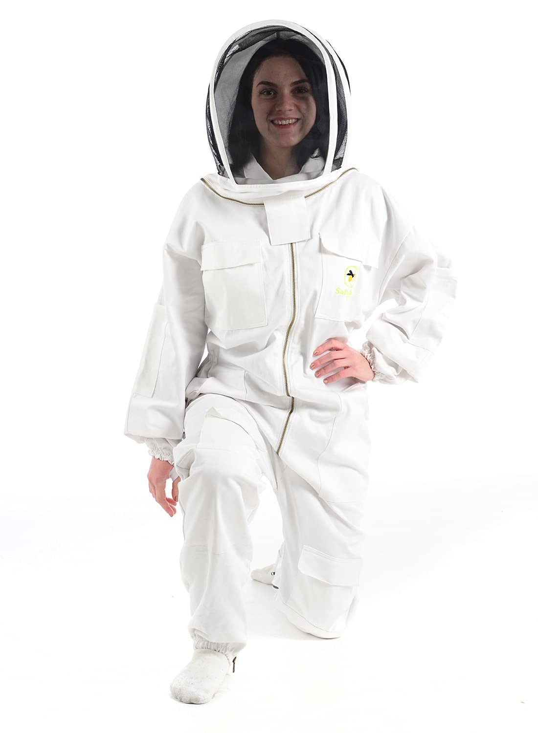 Safta Bee Classy Beekeeping Beekeeper Suit For Professional Beekeepers-With Non Flammable Mesh Fencing Veil- Soft, Comfortable, Durable, Stingproof Anti Wasp Suit. (4XL)