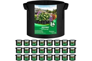 JNYONG 24-Pack 7 Gallon Thickened Non-Woven Grow Bags, Aeration Fabric Pots with Handles