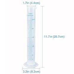 6Pack Plastic Graduated Cylinder 250 ml Transparent