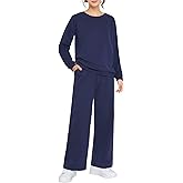 Weintee Women's Petite Sweatsuits Wide Leg Sweatpants and Sweatshirt Sets Jogging Suits