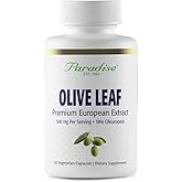 Paradise Herbs Olive Leaf Extract from Spanish Andalusian Olive Trees, Super Potent, Ultra Pure, Non-GMO, Vegan, Gluten Free, 60 Vegetarian Capsules