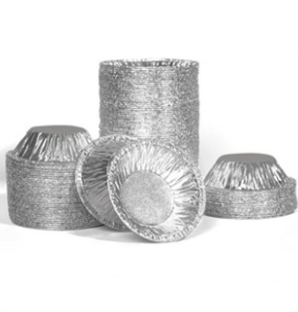 CHSYOO 200 Pieces Disposable Round Aluminum Foil Trays - Muffin Molds, Cake Pans and Pastry Mold Cups