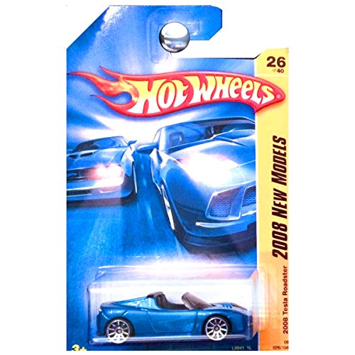Hot Wheels 2008 New Models Tesla Roadster Convertible Blue Metallic 1:64 (approx 3