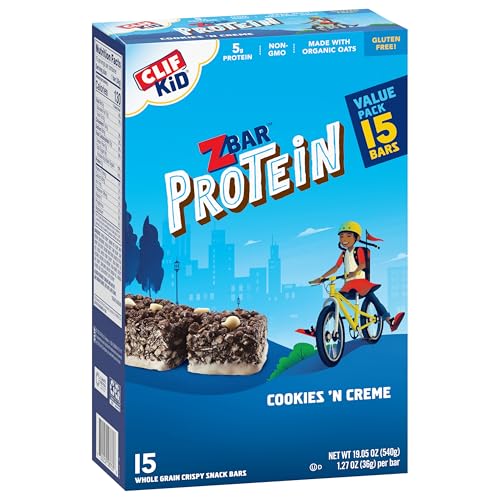 ZBAR PROTEIN – COOKIES ‘N CREME – CRISPY SNACK BARS – MADE WITH ORGANIC OATS – NON-GMO – 5G PROTEIN – GLUTEN FREE PROTEIN BARS (15 PACK)