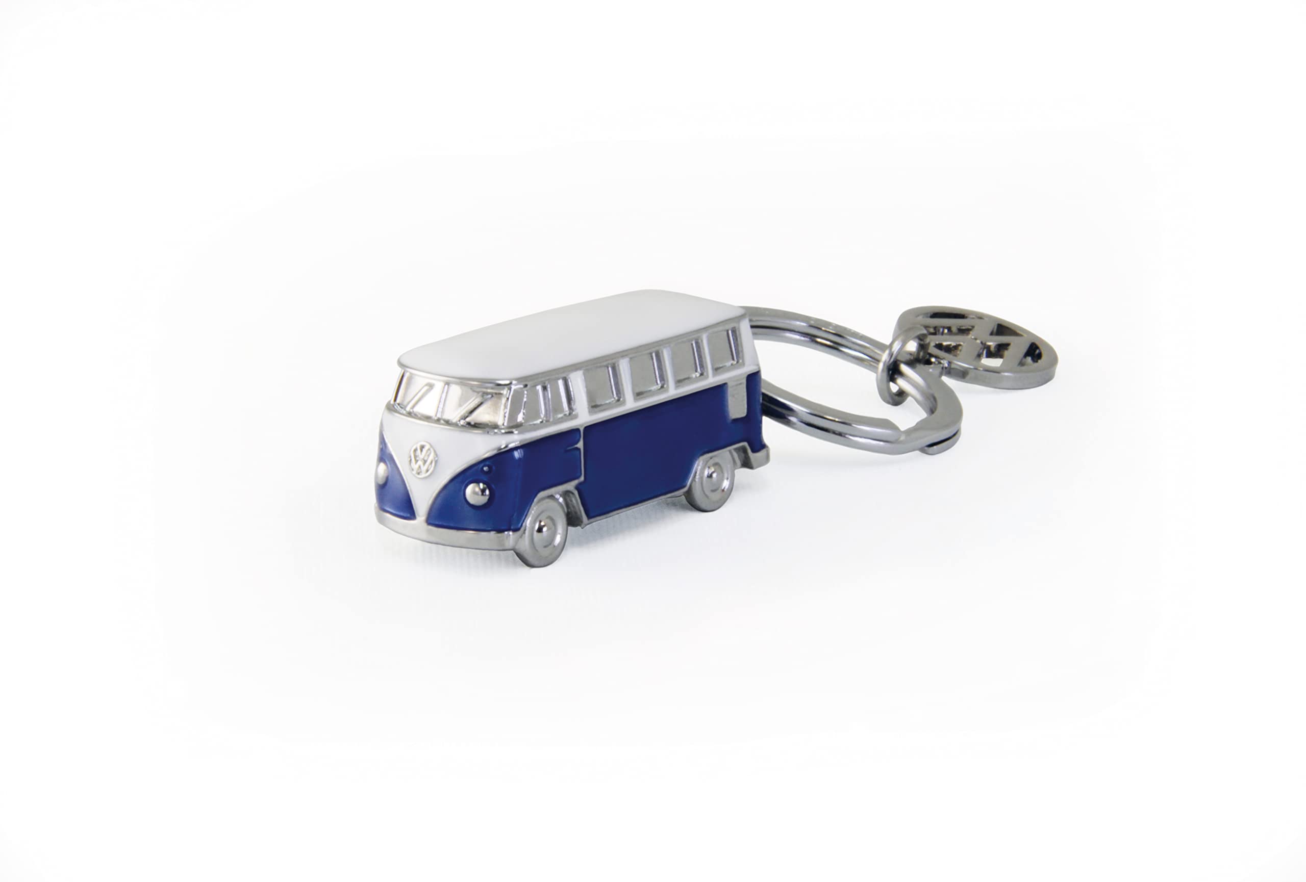 BRISA VW Collection - Volkswagen Enamel 3D Metal Keyring Keychain Accessory Keyholder in T1 Bus Campervan Design (Classic Bus/Blue)