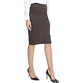 Urban CoCo Women's Elastic Waist Stretch Bodycon Midi Pencil Skirt