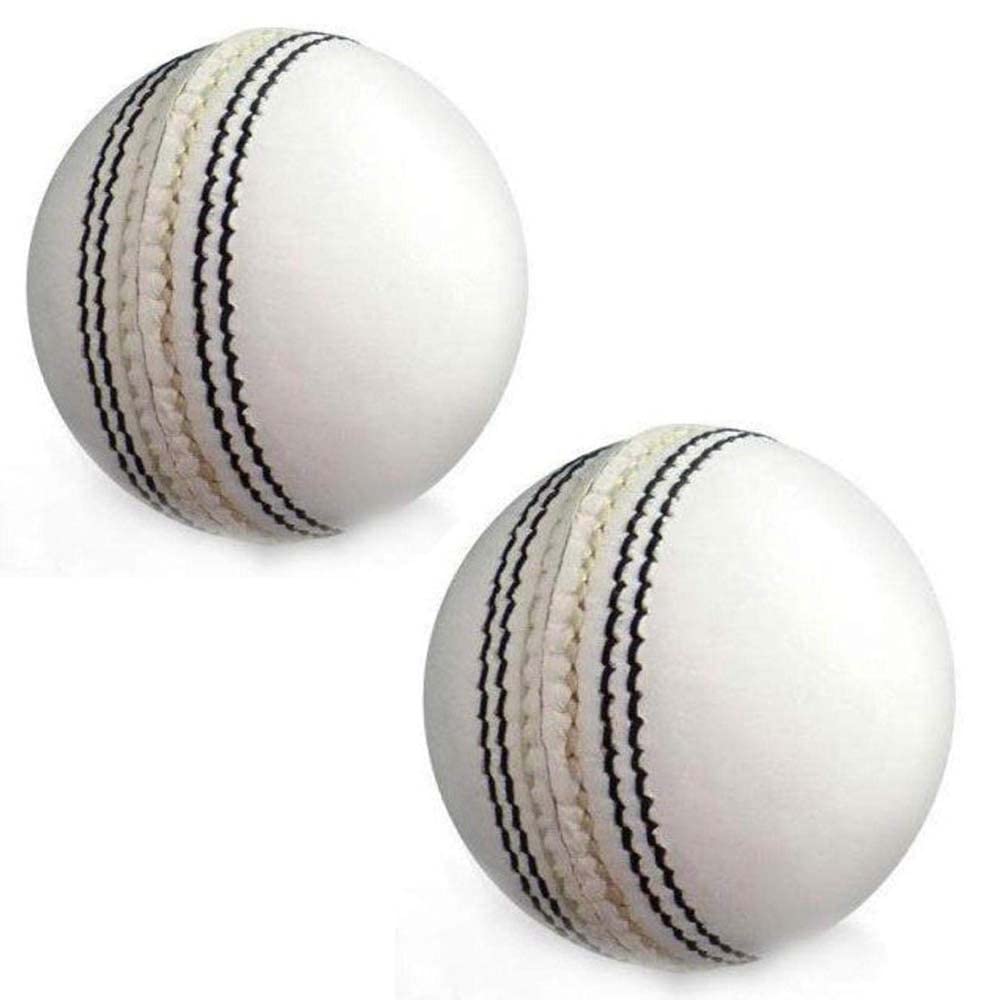 SOO Cricket Ball (Pack Of 2) T 20 Supreme Grade Leather stitched for Coaching Practice Indoor & Outdoor Soft Training Sports Cricket Ball (White)