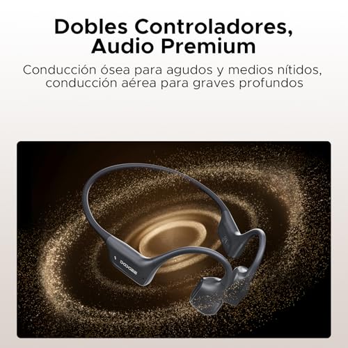 DOOGEEEco Swimming Headphones IP68, Waterproof Bone Conduction Headphones Bluetooth 5.4, 64 GB MP3, 10 h Battery, for Swimming, Running, Gym, Water Sports and Training, Dark Grey