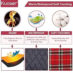 Kuoser Warm Dog Coat, Reversible Dog Jacket