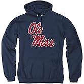 University of Mississippi Official Distressed Primary Unisex Adult Pull-Over Hoodie