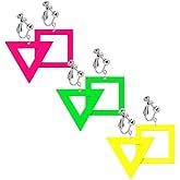 3 Pairs 80s Neon Earrings Acrylic Exaggerated Women Lightning Bolt Clip on Earrings Non Pierced Earrings Halloween Jewelry 80's Party