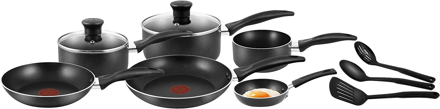 Tefal A762S944 Easycare 9-Piece Cookware Set, Black