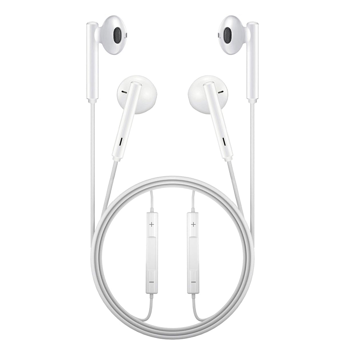 Photo 1 of 2 Packs Premium in-Ear Headphones: Control Music, Phone Calls & Volume with Built-in Remote - Compatible with Older Phone 5 to 14 Models and Their corresponding Plus/Pro/Max Series. Wired Earbuds.