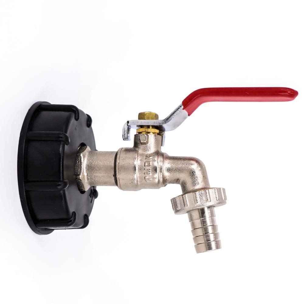 F Season Water Butt,IBC Tank Tap Adapter,S60X6 with 1/2" Barbed Lever tap Connector