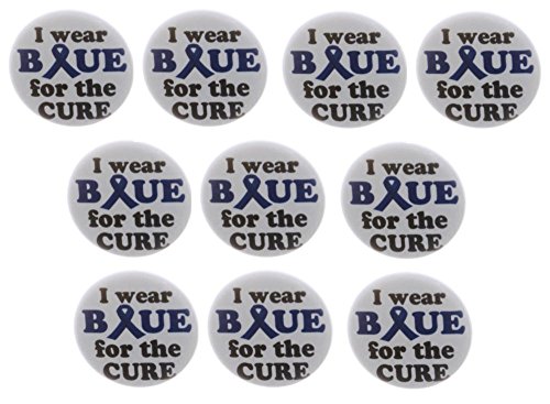 QTY 10 I wear Blue for the Cure 1.25