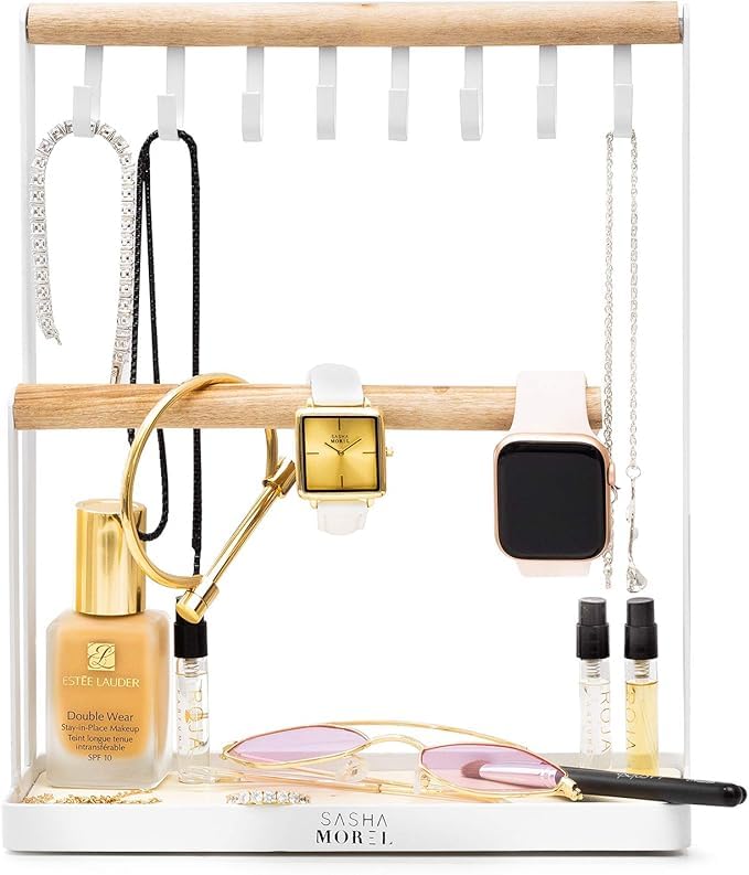 Sasha Morel Jewellery Stand, Jewellery organiser | 3 Tier Necklace Stand Wooden Ring holder, Necklace Holder, Jewellery Holder, Earring Display Stand, Necklace Display Stand, Bracelet Display Stand