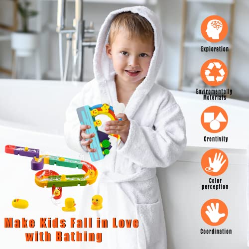 Locisne Bath Toys Water Slide Balls Tracks for Kids, Interactive Light