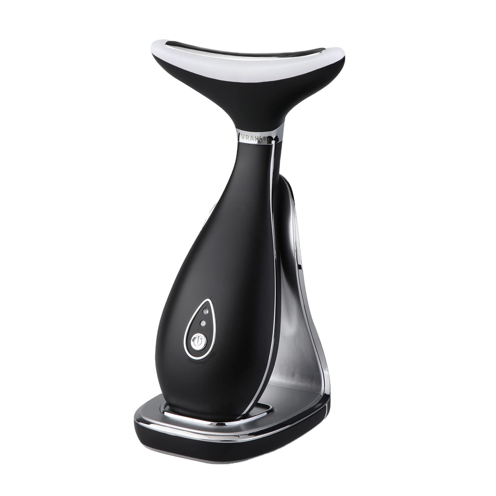 Photo 1 of VRAIKO Lily Neck Face Massager, Face Sculpting Tool, Skin Rejuvenation Device with Thermal, Triple Action LED and Vibration, for Anti-Aging, Lifting and Tightening Sagging Skin (Frosted Black)