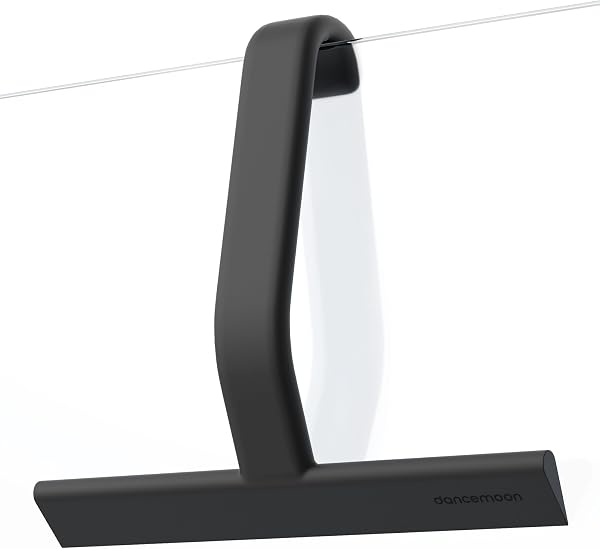 dancemoon JustHang Shower Squeegee for Glass Doors, All-One-Piece Award-Winning Silicone Squeegee with Built-in Hook for Bath